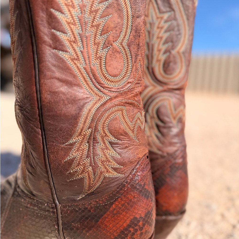 ✨VINTAGE✨ Larry Mahan PYTHON Boots W10.5/M9D